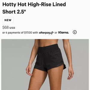 Black hotty hot shorts